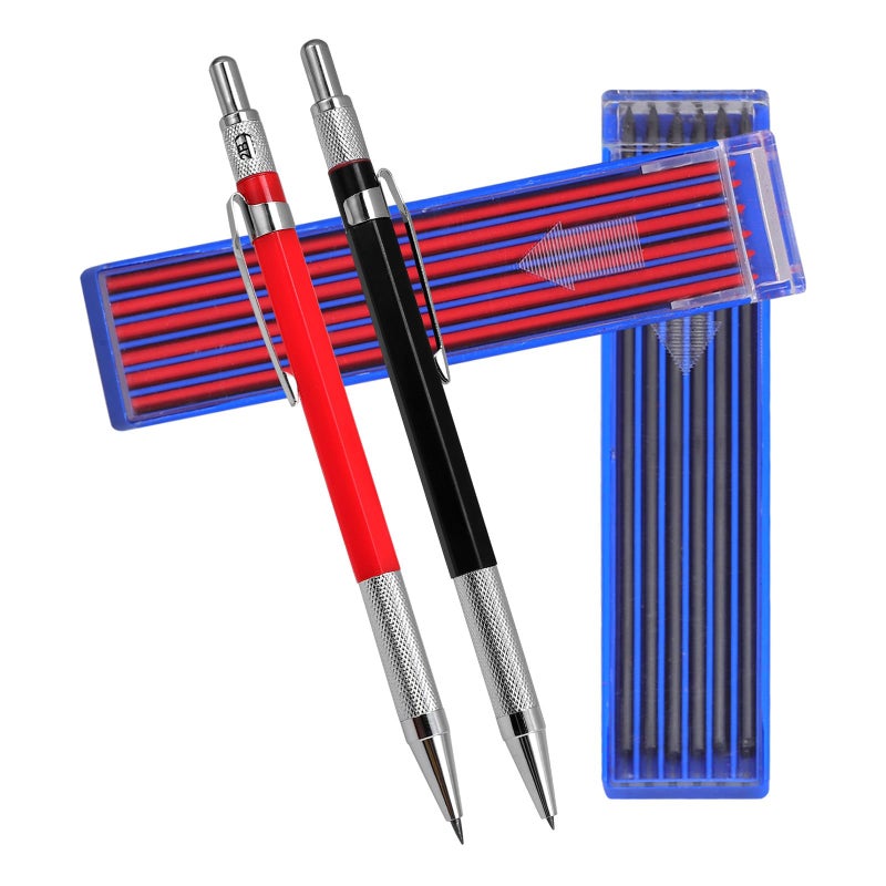 2 0mm Mechanical Carpenter Pencil Automatic Marking Tool with Black Red Refills for Woodworking Construction Drafting - Image 2