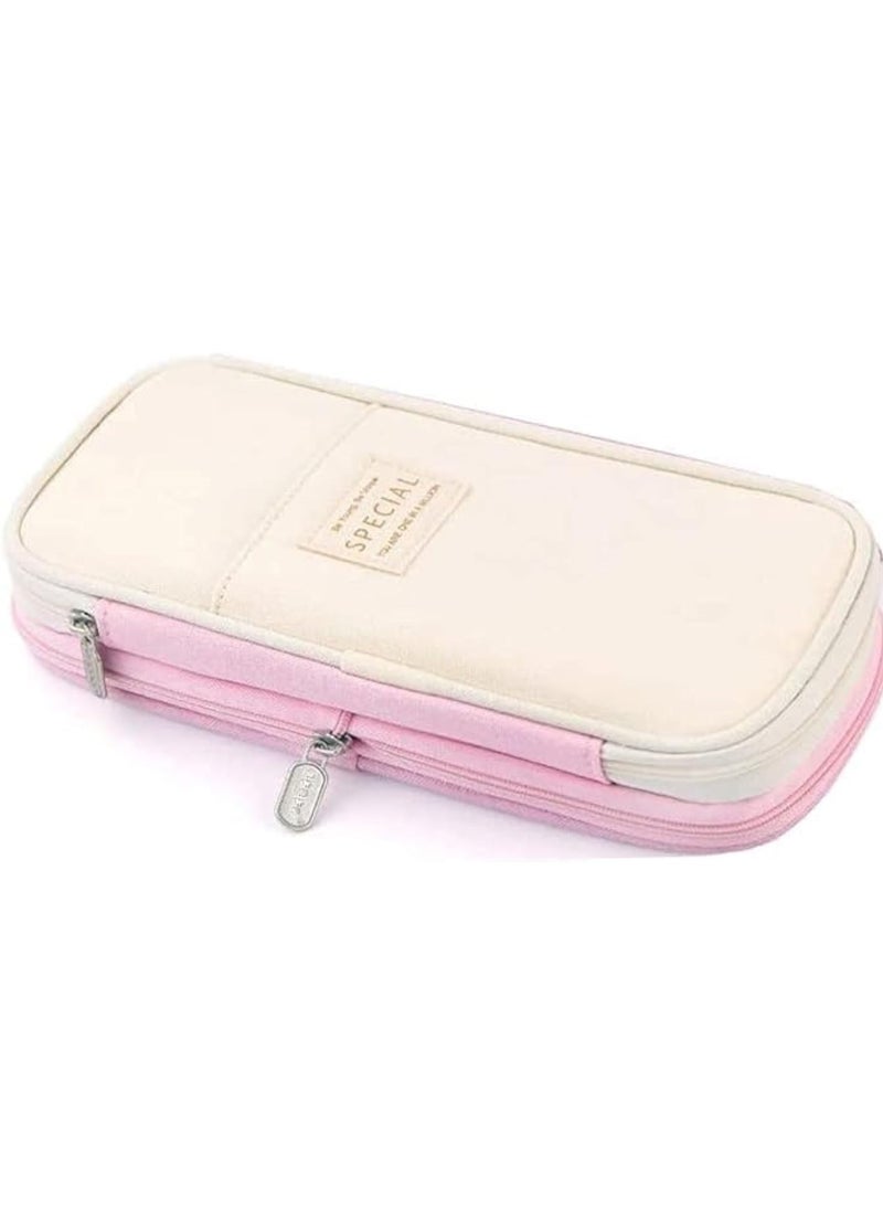 Generic Colorful Large Storage Pencil Box Pen Bag with Zipper Large Capacity Storage Bag, Suitable for Office Travel Storage Box  - Image 1