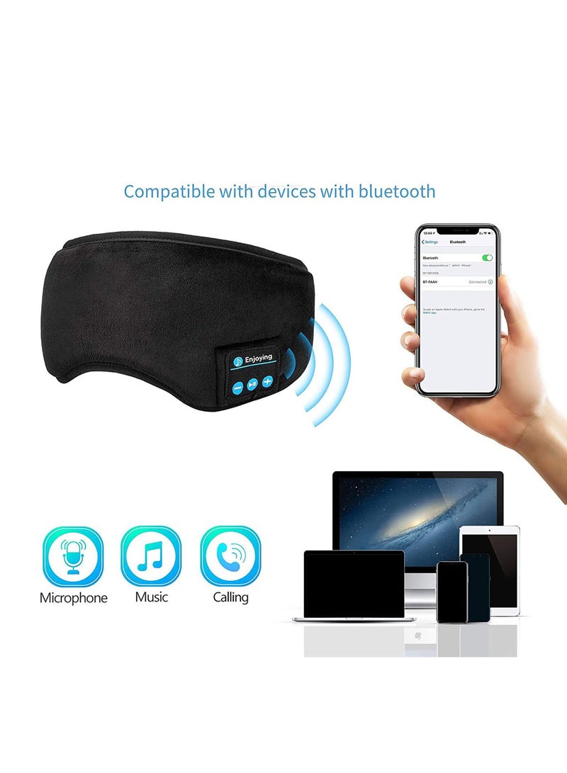general Bluetooth 5.0 Smart Music Eye Mask Stereo Smart Sleep Headphones Travel Eye Mask for Side Sleepers Washable Adjustable Travel Music Hands-free Sleep Headphones 8H - Image 2
