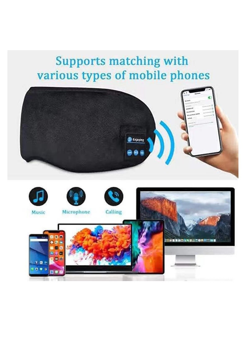 general Bluetooth 5.0 Smart Music Eye Mask Stereo Smart Sleep Headphones Travel Eye Mask for Side Sleepers Washable Adjustable Travel Music Hands-free Sleep Headphones 8H - Image 3