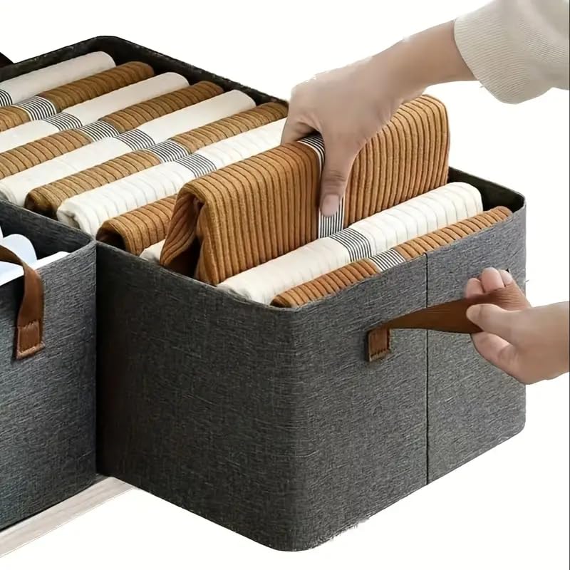 Roktry Home wardrobe storage Foldable Storage Bins Fabric Storage Box Stackable Storage Box Wardrobe Organizer Closet Organizer Bedroom Accessories Home Organization And Storage Supplies 3 - Image 1