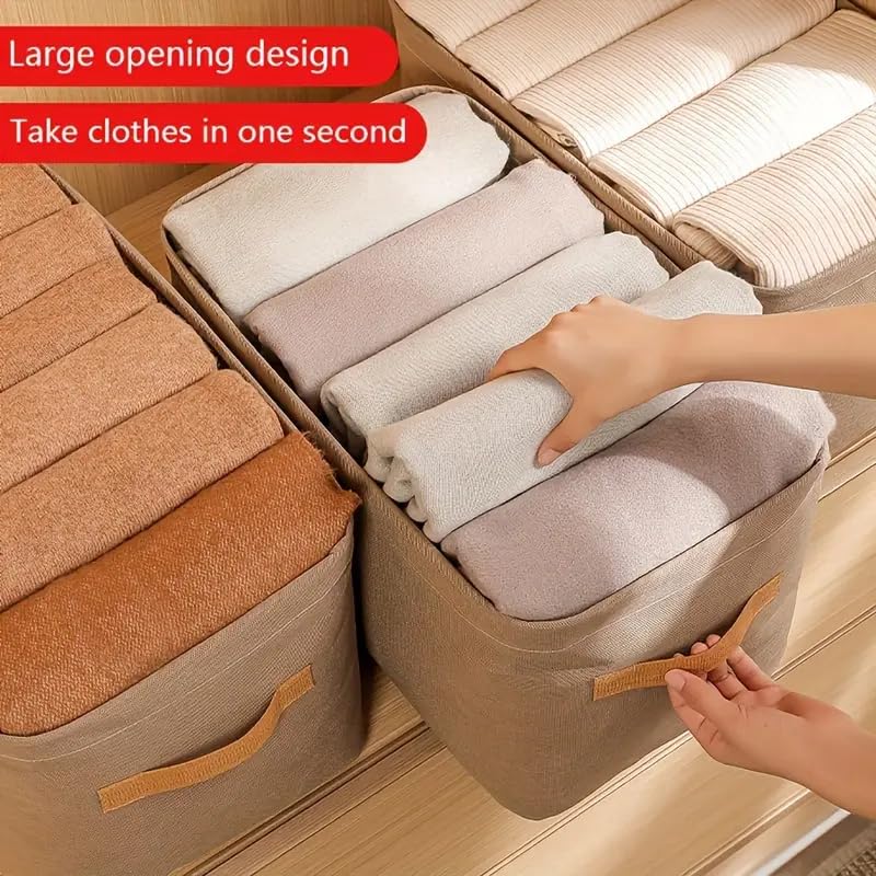 Roktry Home wardrobe storage Foldable Storage Bins Fabric Storage Box Stackable Storage Box Wardrobe Organizer Closet Organizer Bedroom Accessories Home Organization And Storage Supplies 3 - Image 3