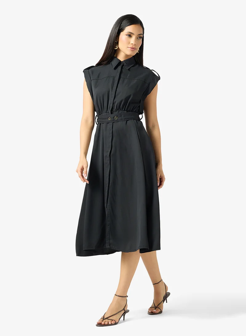 Ella Belted Shirt Dress