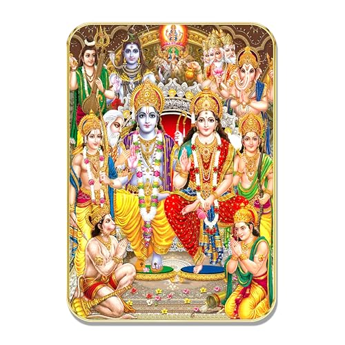 SAF Ram Darbar Wall Art | Lord Ram Sita Laxman Hanuman Religious Painting | Hindu Spiritual MDF Wall Hanging for Pooja Room Home Temple Living Room Festival Gift (18 x 24 Inch) ETNF01-1010 - Image 2