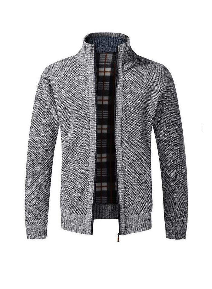 Loquat Winter Knitted Cardigan Grey