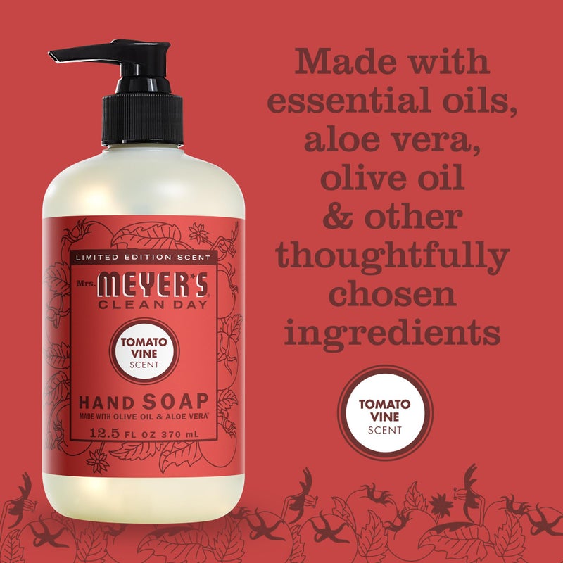 MRS. MEYER'S CLEAN DAY Liquid Hand Soap, Tomato Vine Scent, 12.5 Ounce Bottle - Image 4