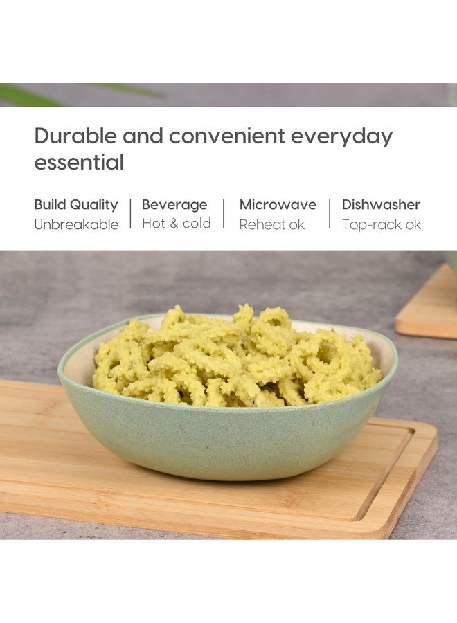 Eha Set of 2 Earth-Friendly Multipurpose Bowls for Kitchen with Spoons | 750 ml | Made with Rice Husk Biocomposite| Microwave Safe Bowl | for Hot & Cold Serving Bowl Set | Celeste - Image 3