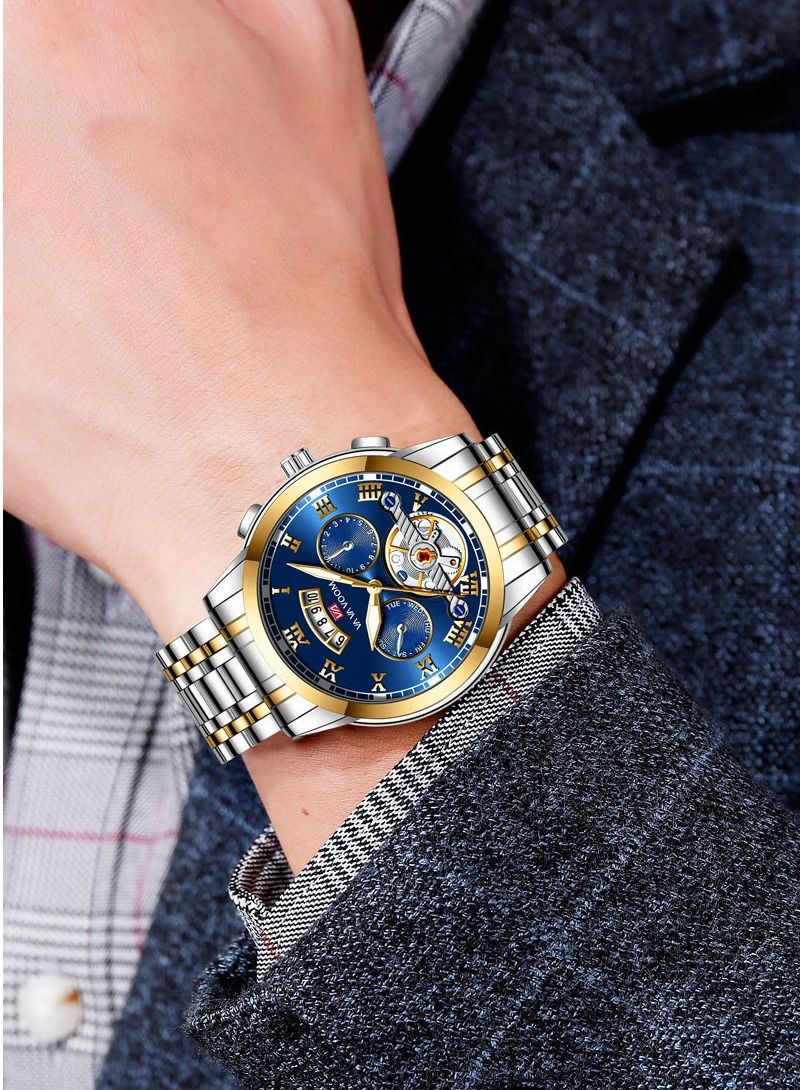 VA VA VOOM Men's Water Resistance Stainless Steel Analog Quartz Wrist Watch - Image 4