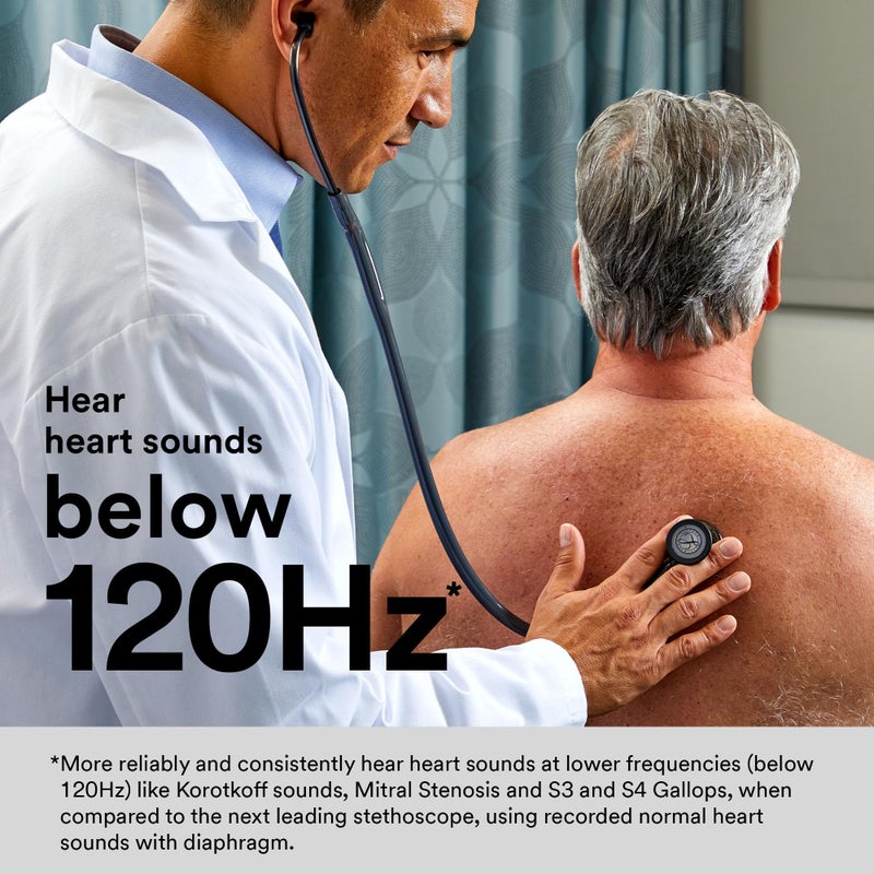 3M Littmann Cardiology IV Diagnostic Stethoscope, 6163, More Than 2X as Loud*, Weighs Less**, Stainless Steel Black-Finish Chestpiece, 27" Black Tube, Stem, and Headset - Image 2