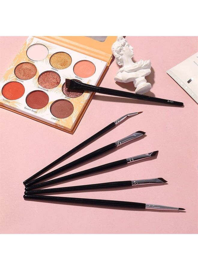 AIEX 6pcs Fine Angled Eyeliner Brush, Precision Eyeliner Eyebrows Makeup Brush Set Angled Eyeliner Concealer Ultra Flat Thin Brush Beveled Eyebrow Curved Brush - Image 3