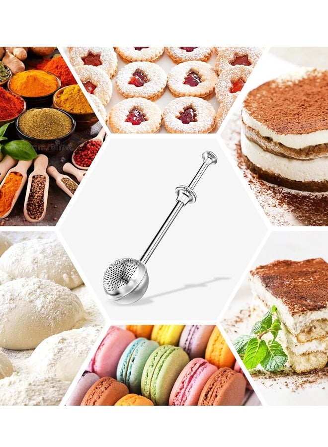 2PCS Powdered Sugar Shaker Duster Flour Dispenser Shaker with Stainless Steel One-handed Operation Shaker Duster for Sugar Flour and Spices - Image 5