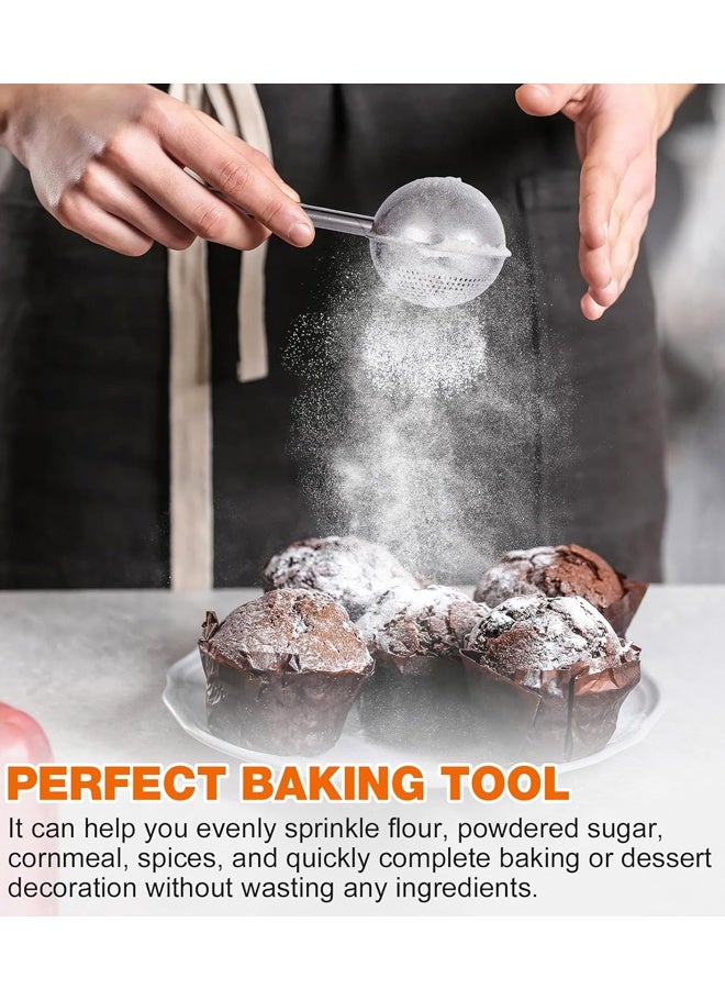 2PCS Powdered Sugar Shaker Duster Flour Dispenser Shaker with Stainless Steel One-handed Operation Shaker Duster for Sugar Flour and Spices - Image 4