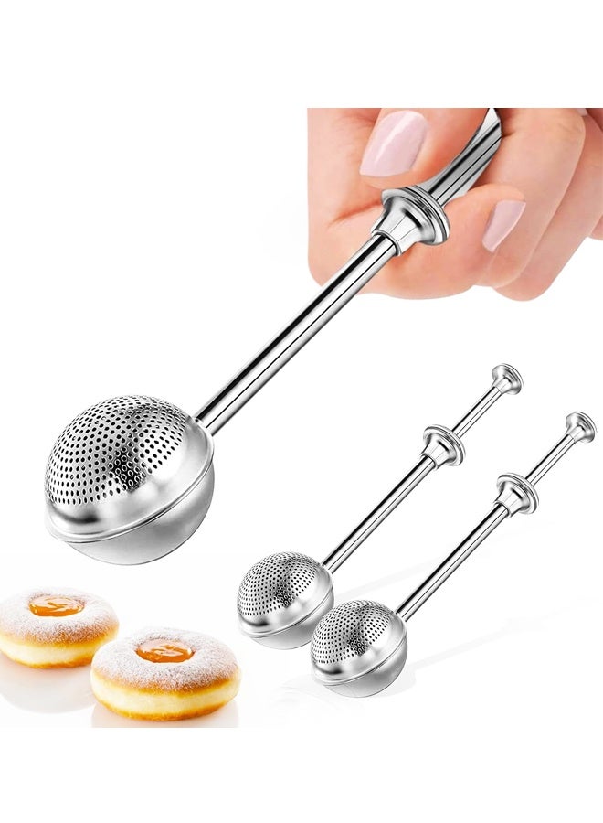 2PCS Powdered Sugar Shaker Duster Flour Dispenser Shaker with Stainless Steel One-handed Operation Shaker Duster for Sugar Flour and Spices - Image 1
