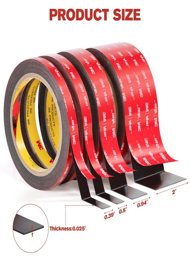 Surekeep Double Sided Tape Heavy Duty, 0.39" Mounting Tape VHB 5925 Strong Adhesive Waterproof for Automotive, LED Strip Lights, DIY Home Décor - Image 4