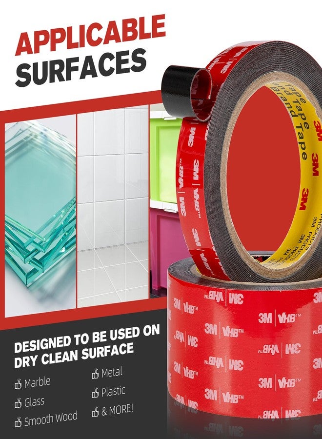 Surekeep Double Sided Tape Heavy Duty, 0.39" Mounting Tape VHB 5925 Strong Adhesive Waterproof for Automotive, LED Strip Lights, DIY Home Décor - Image 5