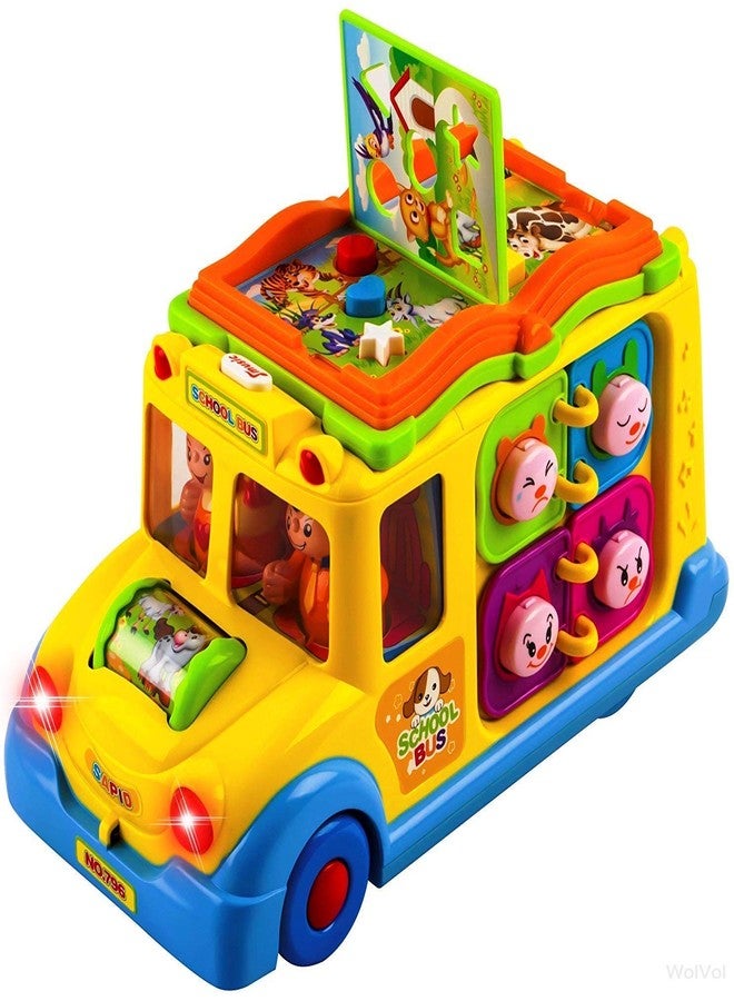 KITMEER Exclusive Intellectual Musical School Bus, Learning Educational School Bus Toys for Baby & Toddler, Electronic Car with Lights for 1 2 3 Year Old Boys and Girls - Image 1