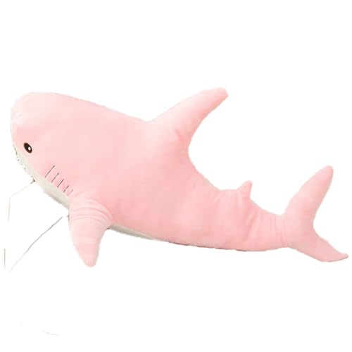OUKEYI 30 Inch Giant Shark Stuffed Animal Pillow, Soft Shark Toys Big Shark Plush Pillows for Kids,Comfortable Sleeping Pillow Back Cushion Doll Gift for Kids (Pink) - Image 1