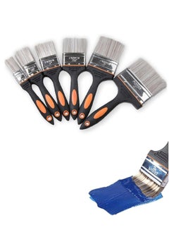 6 Pcs Paint Brushes Set 1-4 Inch Angled Sash Stain Brushes Flat Nylon Hair Wooden Brush For Art Barbecues and Home Improvement
