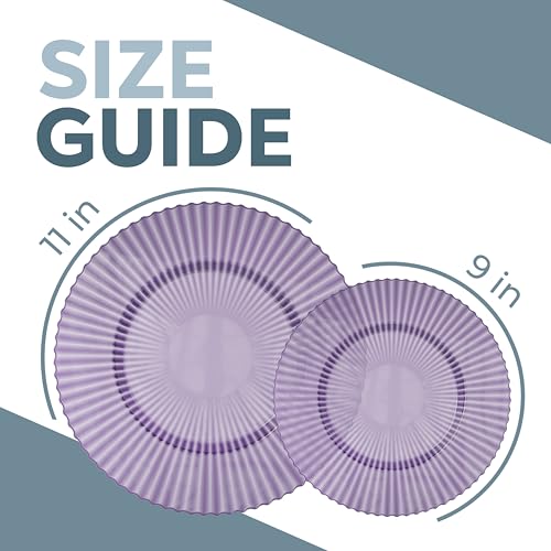 Exquisite 80 Piece Plastic Disposable Plates Set For 40 Guests I 40 X 9 Inch & 40 X 11 Inch Disposable Plastic Plates | Color: Purple | Great for Weddings Parties And Formal Occasions - Image 3