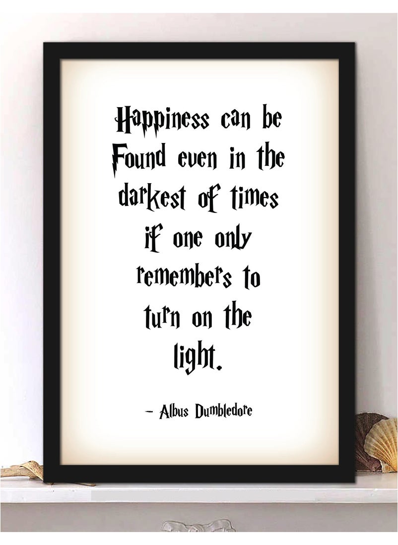 Spoil Your Wall Wall Posters with Happiness Can Be Found Quote from Harry Potter and Black Frame - Wall Arts Home Décor Photo Frames - 30x40cm by Spoil Your Wall  - Image 1