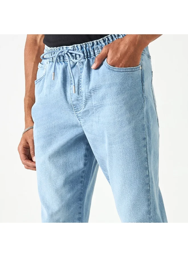 Lee Cooper Lee Cooper Denim Joggers with Drawstring Closure and Pockets