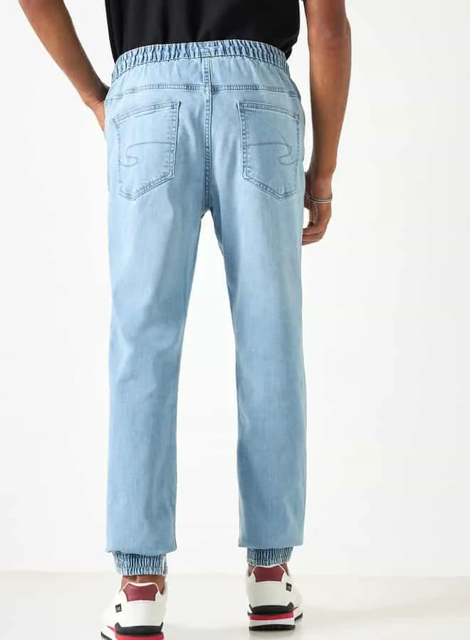 Lee Cooper Lee Cooper Denim Joggers with Drawstring Closure and Pockets