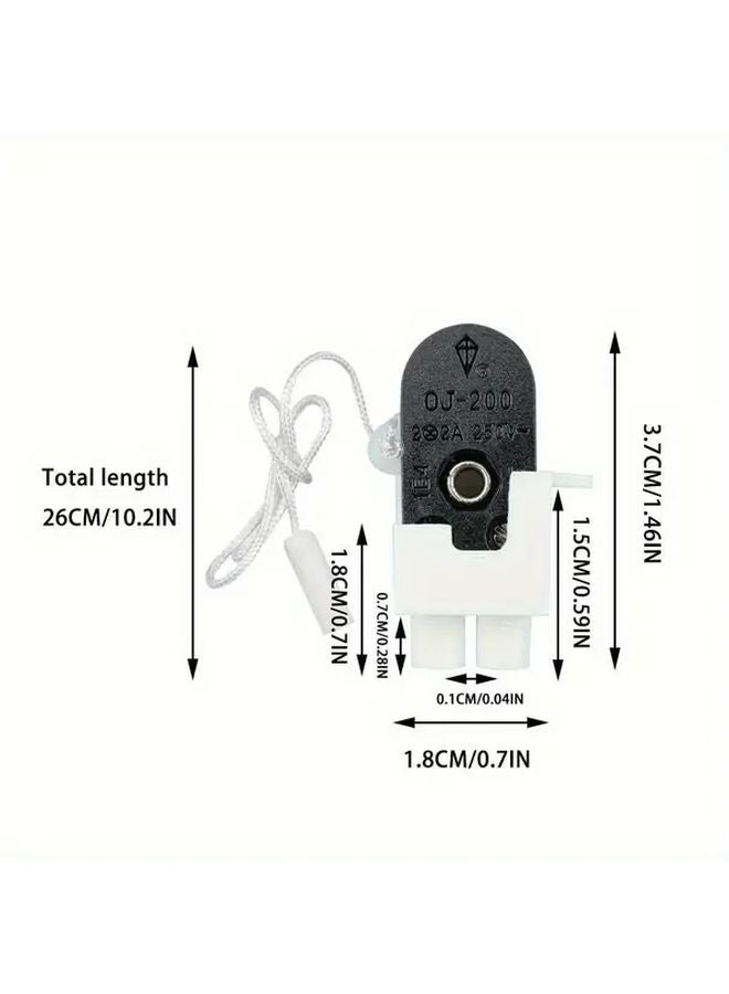 6pcs Pull Chain Switch 2A250V AC Waterproof ON OFF Control for Bathroom Chandelier - Image 3