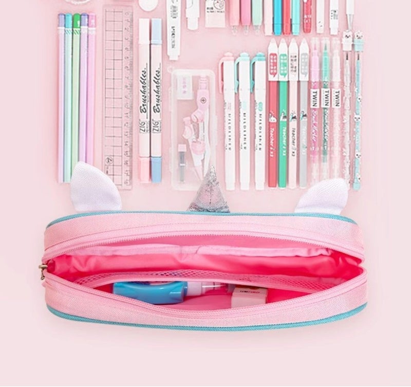 Girls Pencil Case Unicorn 6-12 Years, School Supplies for Girls Large Capacity Waterproof Lightweight Stationery Bag - Image 4
