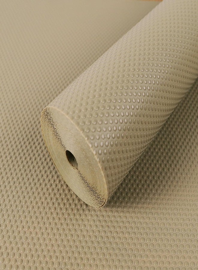 FLPMIX Shelf Liners for Kitchen Cabinets: 17.7" Wide Waterproof Non-Adhesive Drawer Liner - 17.7" x 98" Khaki Easy to Cut Cupboard Mat for Pantry Shelves - Image 1