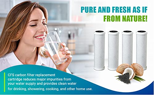 CFS – 1 Pack Carbon Block Water Filter Cartridge Compatible with CG5-10S, DEV9108-17 Models – Removes Bad Taste & odor – Whole House Replacement Filter Cartridge – 1 Micron – 10" x 2.5" - Image 5