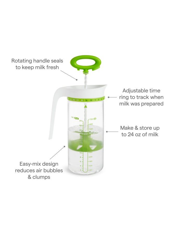 Munchkin إبريق خلط صيغة الذكاء وتخزين حليب الثدي، 24 أونصة، أخضر - Image 2