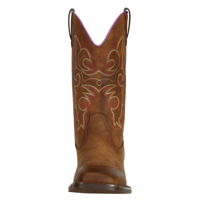 SheSole Women's Cowboy Cowgirl Boots Western Wide Square Toe Wide Calf Boots Brown US 9 - Image 3