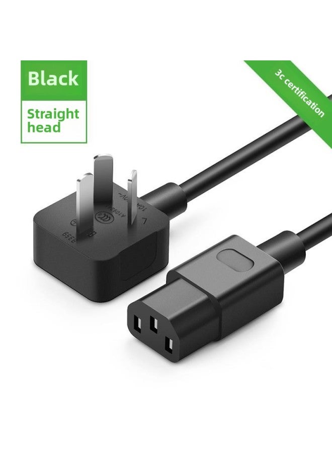 Lvlian Computer Power Cord Three-hole Desktop Host Display Screen Chassis Kettle Rice Cooker Universal With Plug-Color:[Straight Head] Black-3C Safety Certification Pure Copper Core Durable-0.5m - Image 1