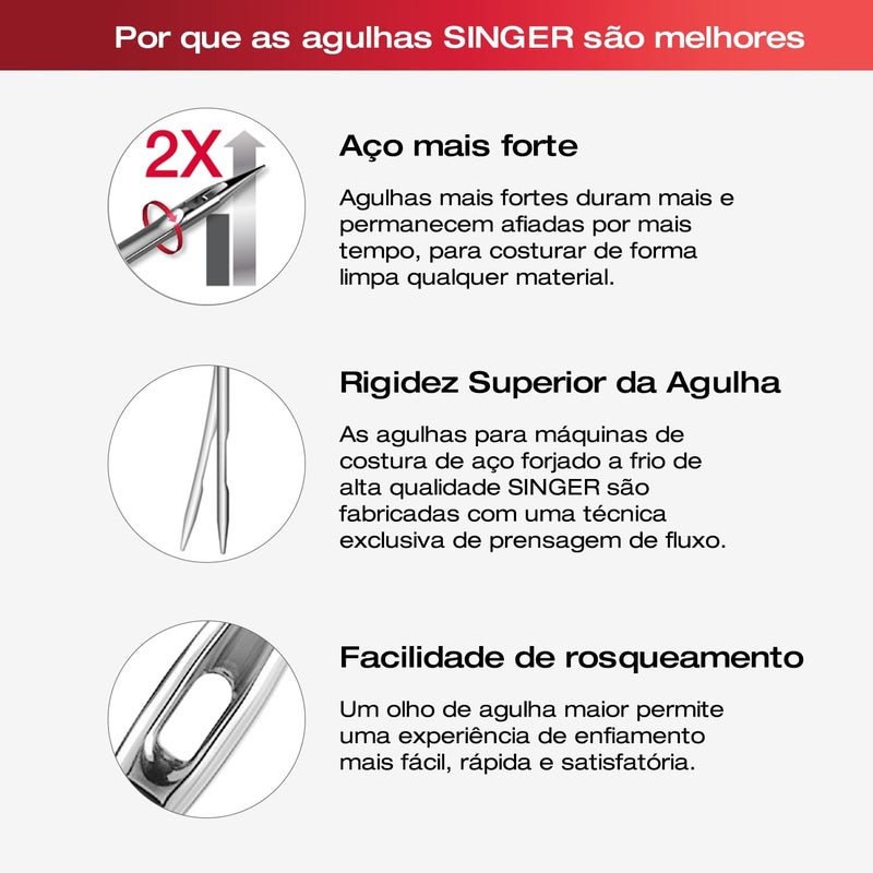 SINGER عبوة 10 إبر خياطة عالمية 2020، حجم 100/16 - Image 2
