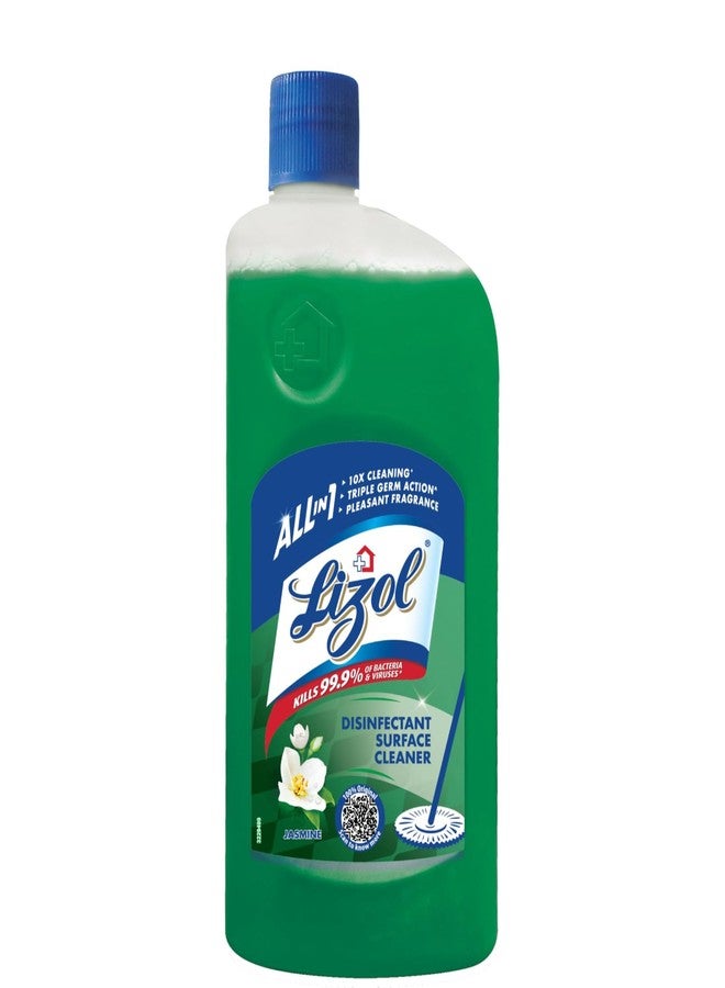 Lizol Disinfectant Surface & Floor Cleaner Liquid, Jasmine - 1 Litre | Suitable for All Floor Cleaner Mops | Kills 99.9% Germs| India's #1 Floor Cleaner - Image 1