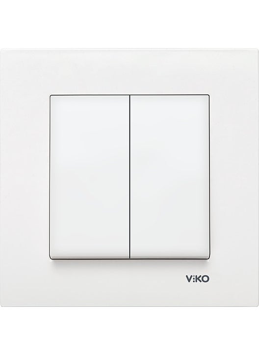 Viko - Karre Commutator Double Switch with Frame - White - Image 1