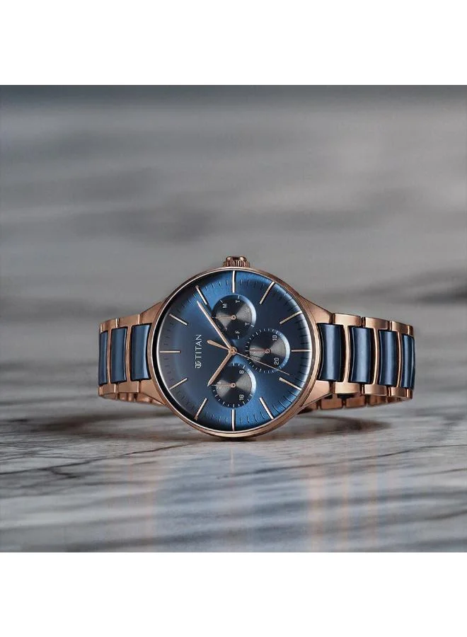 تيتان Men's Stainless Steel Analog Watch 90148KD04 - 47 mm