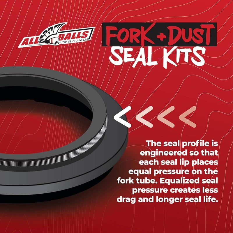 All Balls Racing Fork Seal & Dust Seal Kit 56-124 for Kawasaki and Honda Motorcycles - Image 3