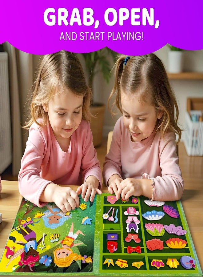 QUOKKA Magnetic Dress-Up Dolls for Girls Boys with 35 Magnetic Pieces - Creative Magnetic Play Set for Home or Travel - Perfect Paper Dolls for Ages 3 and Up, Boost Storytelling with Fairies - Image 4