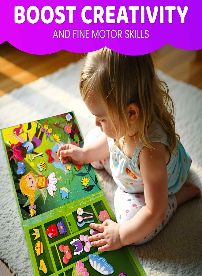 QUOKKA Magnetic Dress-Up Dolls for Girls Boys with 35 Magnetic Pieces - Creative Magnetic Play Set for Home or Travel - Perfect Paper Dolls for Ages 3 and Up, Boost Storytelling with Fairies - Image 5