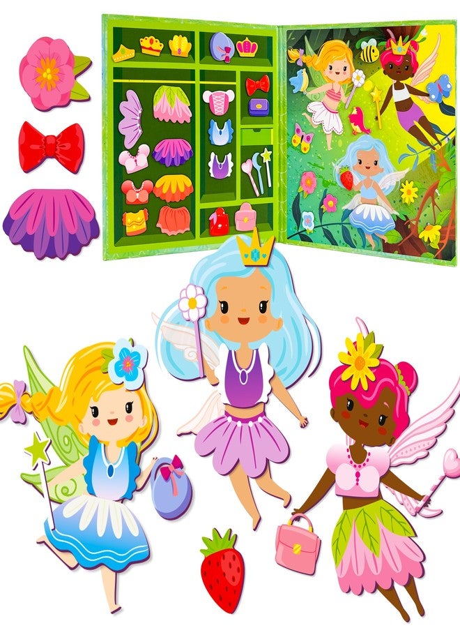 QUOKKA Magnetic Dress-Up Dolls for Girls Boys with 35 Magnetic Pieces - Creative Magnetic Play Set for Home or Travel - Perfect Paper Dolls for Ages 3 and Up, Boost Storytelling with Fairies - Image 1