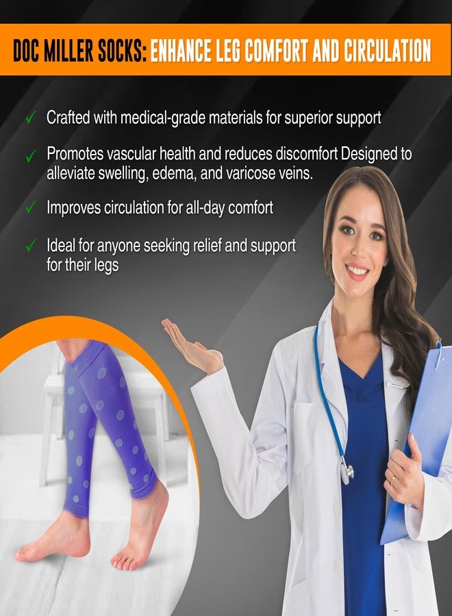 Doc Miller Calf Compression Sleeves For Women & Men - 20-30mmHg Footless Compression Socks, Shin Splints Relief, Compression Leg Sleeve For Running, Nurses, Varicose Veins, Calf Support (1 Pair) - Image 5