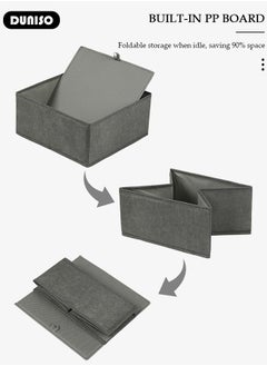 DUNISO 6pcs Wardrobe Clothes Organizer Sock Underwear Drawer Organizer Dividers Cell Foldable Fabric Dresser Closet Storage Box and Storage Bins for Clothing, Baby Clothes, Bra, Panty, Skirt,Scarf, Ties, Scarves  - Image 2