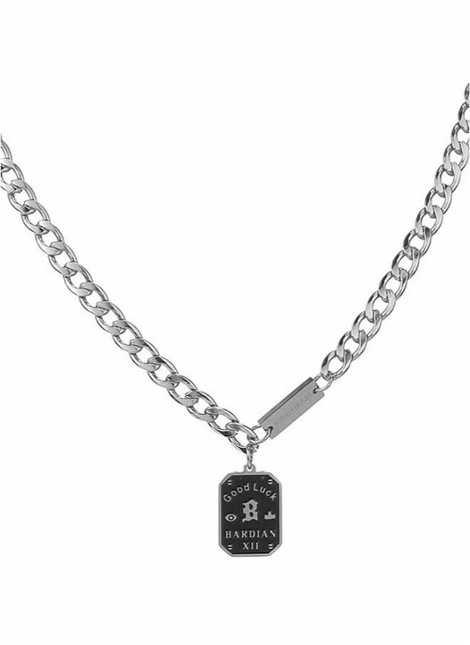 Ins Titanium Steel Necklace For Men And Women, Good Luck Label Necklace, Sweater Chain Accessory (50+5cm)  - Image 2