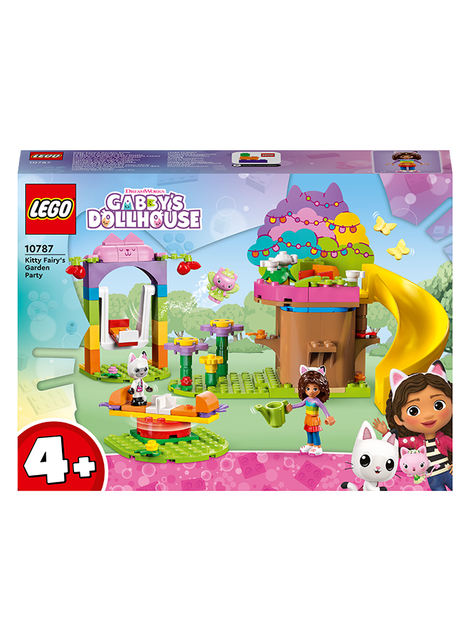 LEGO Kitty Fairy’S Garden Party 10787 Building Toy Set; Also Includes Gabby And Pandy Paws; Gabby’S Dollhouse Gift With A Tree House, Swing, Slide, Roundabout And Flowers For Kids Aged 4+ (130 Pieces)