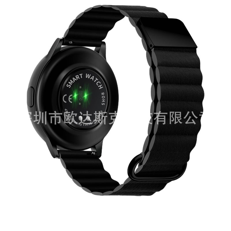 DGG سوار ساعة ذكية سوار نايلون حلقي متوافق مع Samsung Galaxy Watch بملاءمة قابلة للتعديل وحزام بديل للاستخدام اليومي باللون أسود قابل للتعديل باللون الأسود - Image 1