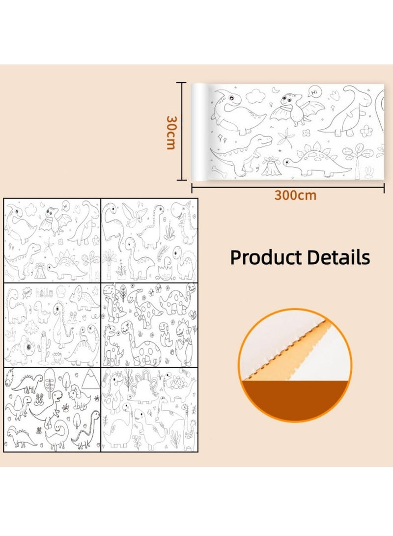 Loquat Children's Drawing Paper Roll, 300 * 30cm Large Coloring Poster for Toddlers, DIY Painting Ideal Gift for Class Home Birthday Party - Image 2