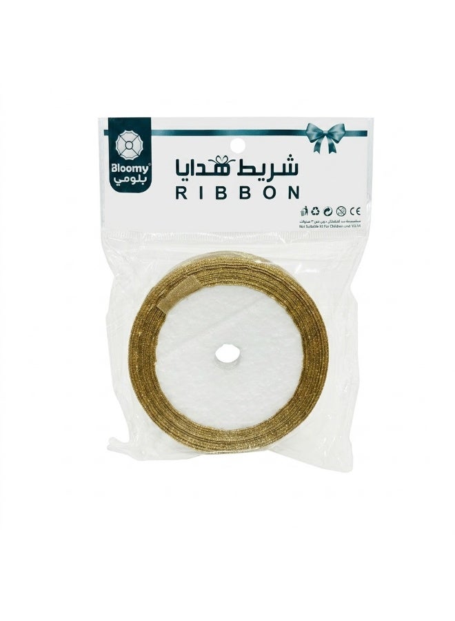 بلومي شريط هدايا ستان عرض 2 سم ذهبي