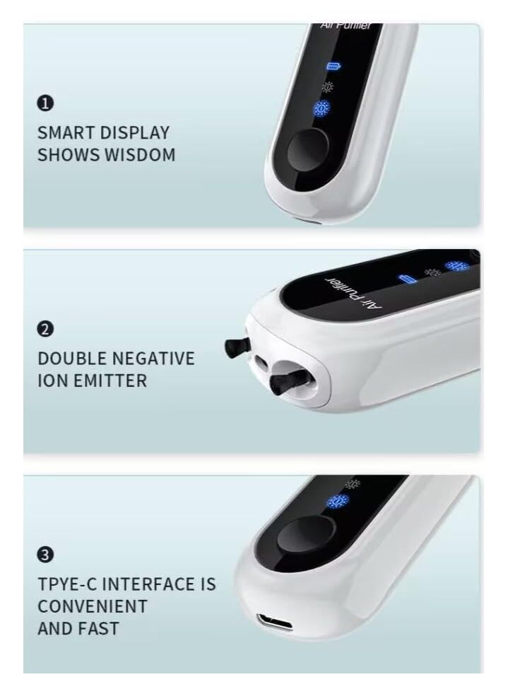 Zikra Portable Air Purifier Necklace - Rechargeable Mini Air Ionizer for Personal Use in Bedroom, Car, and Airplane, No Static Electricity, Wearable Design for Clean Air On-the-Go. - Image 3