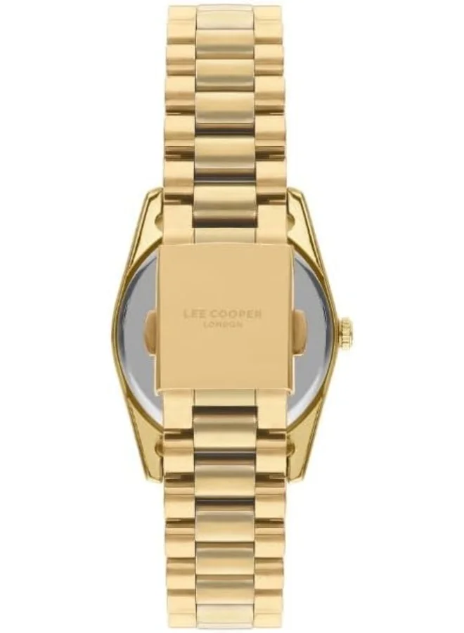 Lee Cooper Women'S 2035 Movement Watch, Analog Display And Metal Strap - Lc07825.120, Gold